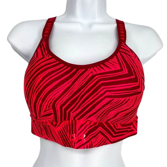 Under Armour M Women's Sports Bra Orange Red Padded - Picture 1 of 9